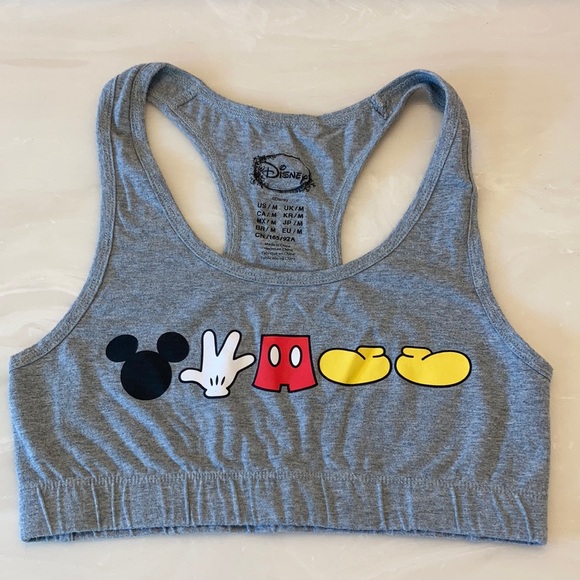 H&M Other - H&M Disney Mickey Mouse bra pullover gray workout Medium NWOT COTTON SPANNDEX